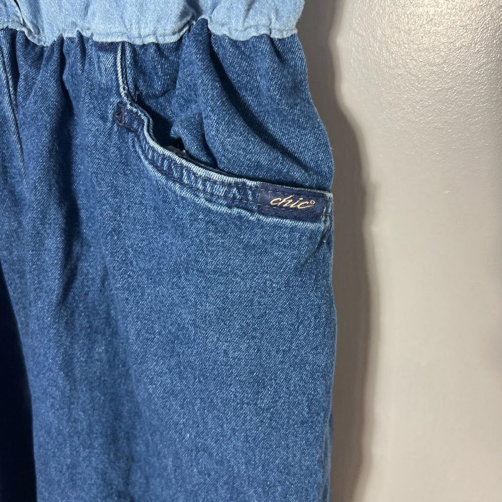 Dual colored denim jumpsuit - Picture 4 of 11